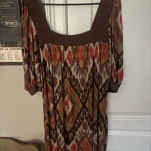 Brown Patterned Women's Dress